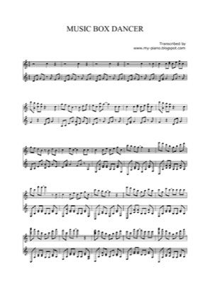 Thumbnail of first page of Music Box Dancer piano sheet music PDF by Anonymous.