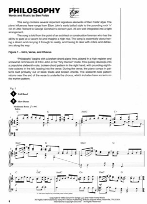 Thumbnail of first page of Philosophy piano sheet music PDF by Ben Folds.
