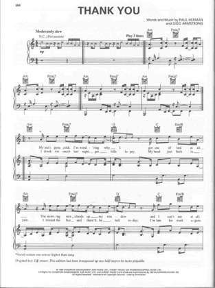 Thumbnail of first page of Thank You piano sheet music PDF by Dido.