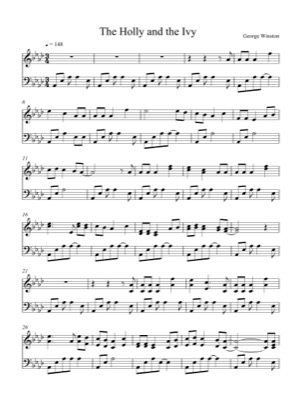 Thumbnail of first page of The Holy And The Ivy piano sheet music PDF by George Winston.