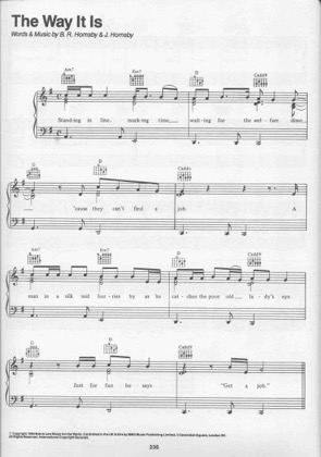 Thumbnail of first page of The Way It Is piano sheet music PDF by Bruce Hornsby.