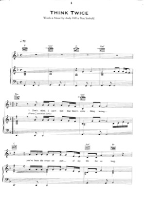 Thumbnail of first page of Think Twice piano sheet music PDF by Celine Dion.