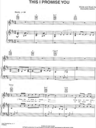 Thumbnail of first page of This I Promise You piano sheet music PDF by Richard Marx.