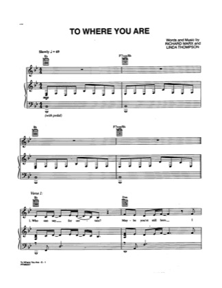 Thumbnail of first page of To Where You Are piano sheet music PDF by Richard Marx.