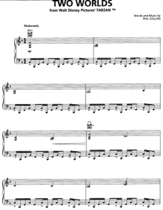Thumbnail of first page of Two Worlds piano sheet music PDF by Phil Collins.