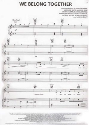 Thumbnail of first page of We Belong Together piano sheet music PDF by Mariah Carey.