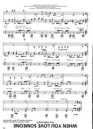 Thumbnail of first page of When You Love Someone piano sheet music PDF by Bryan Adams.
