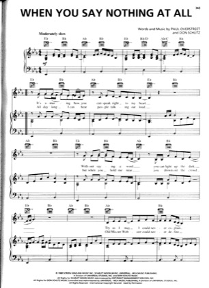 Thumbnail of first page of When You Say Nothing At All piano sheet music PDF by Ronan Keating.