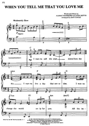 Thumbnail of first page of When You Tell Me That You Love Me piano sheet music PDF by Diana Ross.