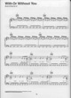 Thumbnail of First Page of With Or Without You sheet music by U2