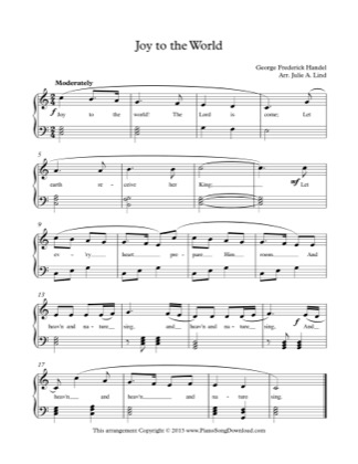 Thumbnail of first page of Joy to the World (3) piano sheet music PDF by Christmas.