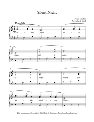 Thumbnail of first page of Silent Night (2) piano sheet music PDF by Christmas.