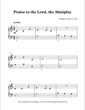 Thumbnail of First Page of Praise to the Lord, the Almighty sheet music by Kids (Lvl 1)