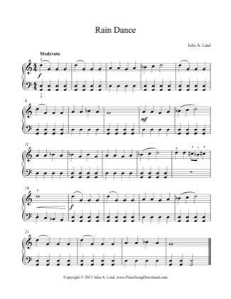 Thumbnail of first page of Rain Dance piano sheet music PDF by Kids (Lvl 1).