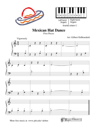 Thumbnail of first page of Mexican Hat Dance piano sheet music PDF by Kids.