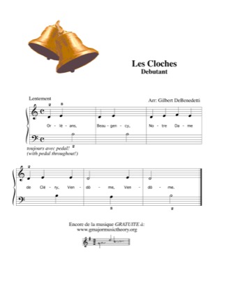 Thumbnail of first page of Les Cloches (The Bells) piano sheet music PDF by Kids.