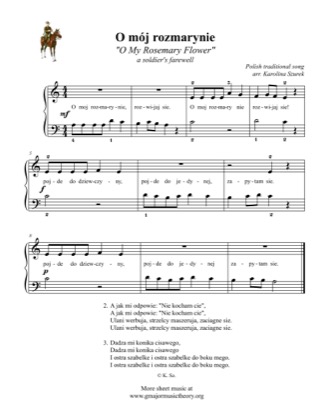 Thumbnail of first page of O moj rozmarynie / Oh My Rosemary Flower piano sheet music PDF by Kids.