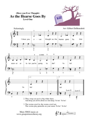 Thumbnail of first page of (Have You Ever Thought) As the Hearse Goes By  piano sheet music PDF by Kids.