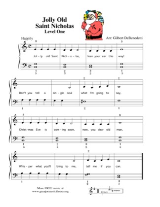 Thumbnail of first page of Jolly Old Saint Nicholas (2) piano sheet music PDF by Christmas.