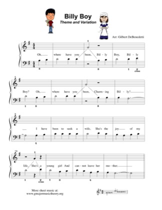 Thumbnail of first page of Billy Boy piano sheet music PDF by Kids.