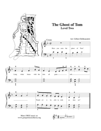 Thumbnail of first page of The Ghost of Tom piano sheet music PDF by Kids.