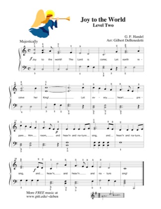 Thumbnail of first page of Joy to the World piano sheet music PDF by Christmas.
