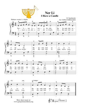 Thumbnail of first page of Ner Li / I Have a Hanukkah Candle piano sheet music PDF by Kids.