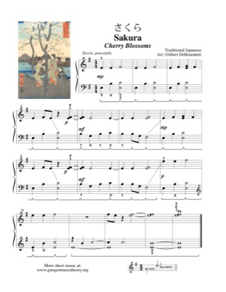 Thumbnail of first page of Sakura piano sheet music PDF by Kids.
