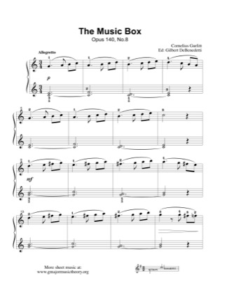 Thumbnail of first page of The Music Box piano sheet music PDF by Gurlitt.