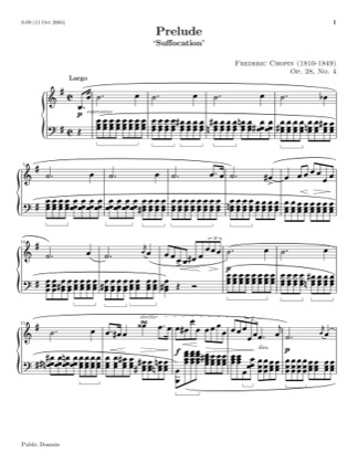 Thumbnail of first page of Prelude, Op. 28, No. 4 in E minor piano sheet music PDF by Chopin.
