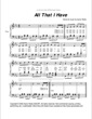 Thumbnail of First Page of All That I Have sheet music by Aaron Waite