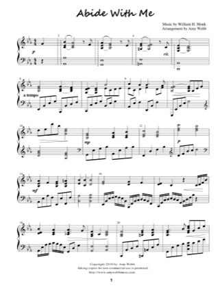 Thumbnail of first page of Abide With Me piano sheet music PDF by Amy Webb.