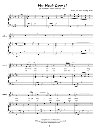 Thumbnail of first page of He Had Come! piano sheet music PDF by Amy Webb.