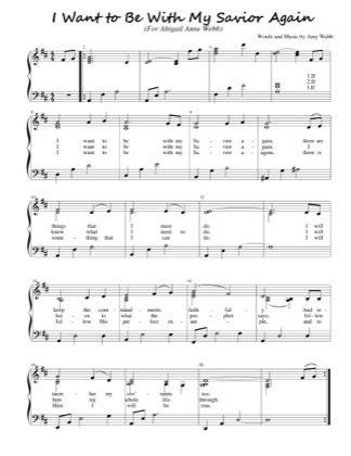 Thumbnail of first page of I Want to Be With My Savior Again piano sheet music PDF by Amy Webb.
