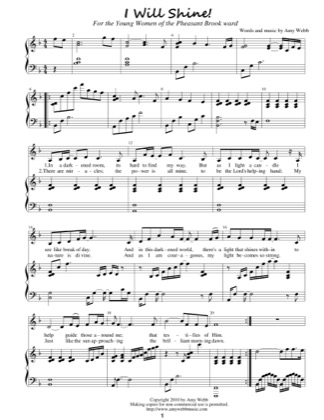 Thumbnail of first page of I Will Shine! piano sheet music PDF by Amy Webb.