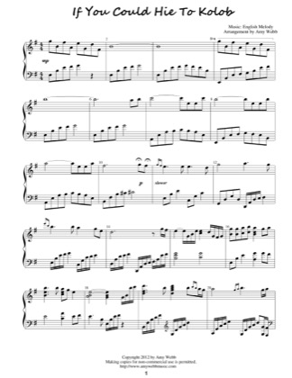 Thumbnail of first page of If You Could Hie to Kolob piano sheet music PDF by Amy Webb.