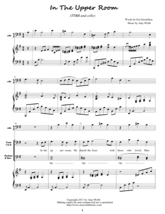 Thumbnail of first page of In the Upper Room  piano sheet music PDF by Amy Webb.