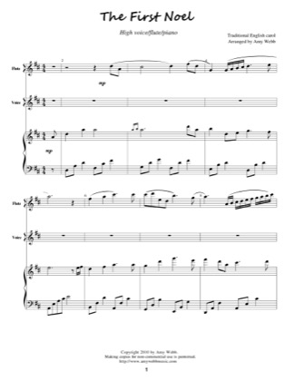 Thumbnail of first page of The First Noel piano sheet music PDF by Amy Webb.