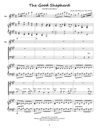 Thumbnail of first page of The Good Shepherd piano sheet music PDF by Amy Webb.