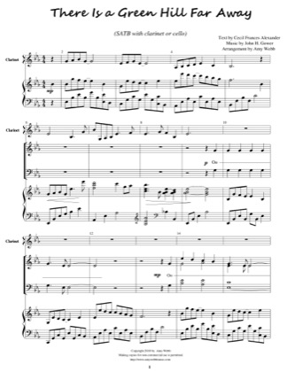 Thumbnail of first page of There is a Green Hill Far Away piano sheet music PDF by Amy Webb.