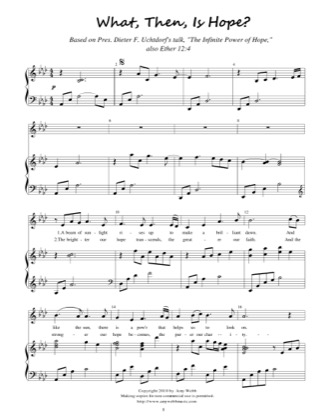 Thumbnail of first page of What Then is Hope piano sheet music PDF by Amy Webb.