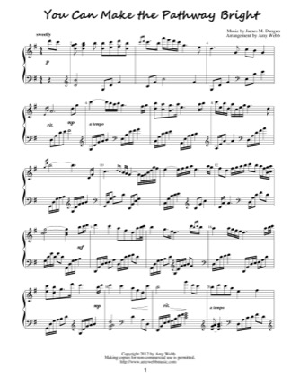 Thumbnail of first page of You Can Make the Pathway Bright piano sheet music PDF by Amy Webb.