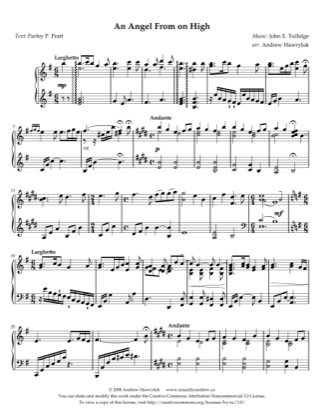Thumbnail of first page of An Angel From On High piano sheet music PDF by Andrew Hawryluk.