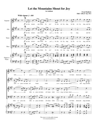 Thumbnail of first page of Let the Mountains Shout for Joy piano sheet music PDF by Andrew Hawryluk.