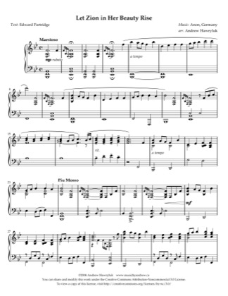 Thumbnail of first page of Let Zion in Her Beauty Rise piano sheet music PDF by Andrew Hawryluk.