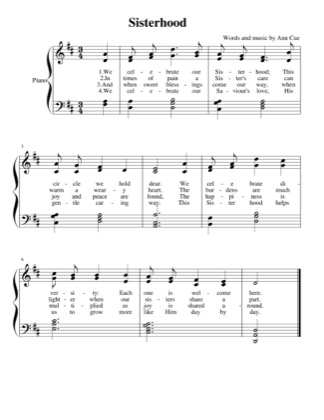 Thumbnail of first page of Sisterhood piano sheet music PDF by Ann Cue.