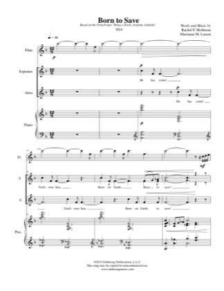 Thumbnail of first page of Born To Save piano sheet music PDF by Anna Molgard.