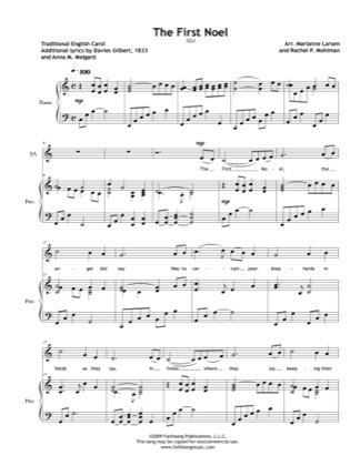Thumbnail of first page of The First Noel piano sheet music PDF by Anna Molgard.