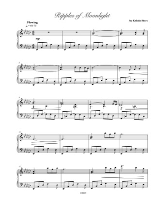 Thumbnail of first page of Ripples of Moonlight piano sheet music PDF by Anne Britt.