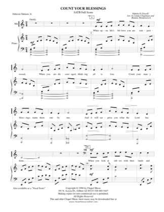 Thumbnail of first page of Count Your Blessings piano sheet music PDF by Bonnie Heidenreich.